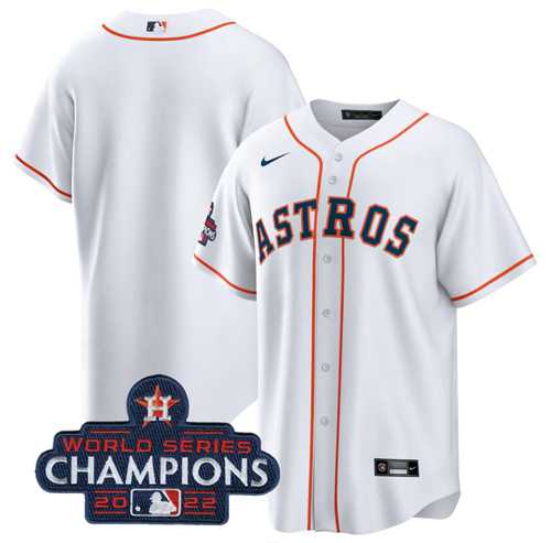 Mens Houston Astros Blank White 2022 World Series Champions Home Stitched Baseball Jersey